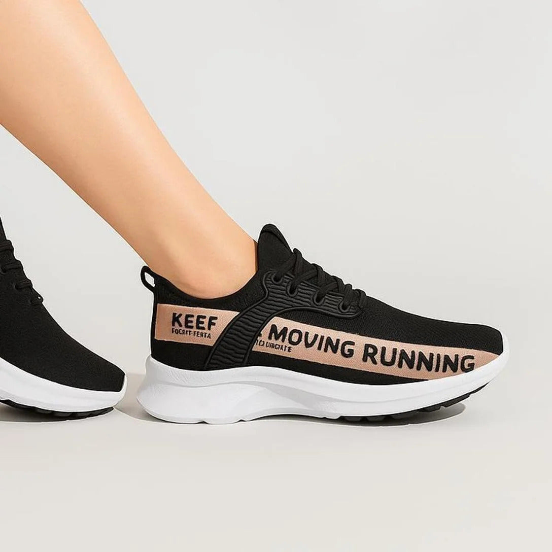 Tênis Feminino Oneflip JF008 Running Preto/Nude Casual