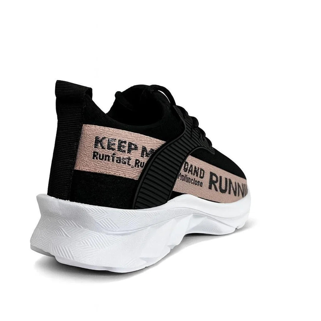 Tênis Feminino Oneflip JF008 Running Preto/Nude Casual