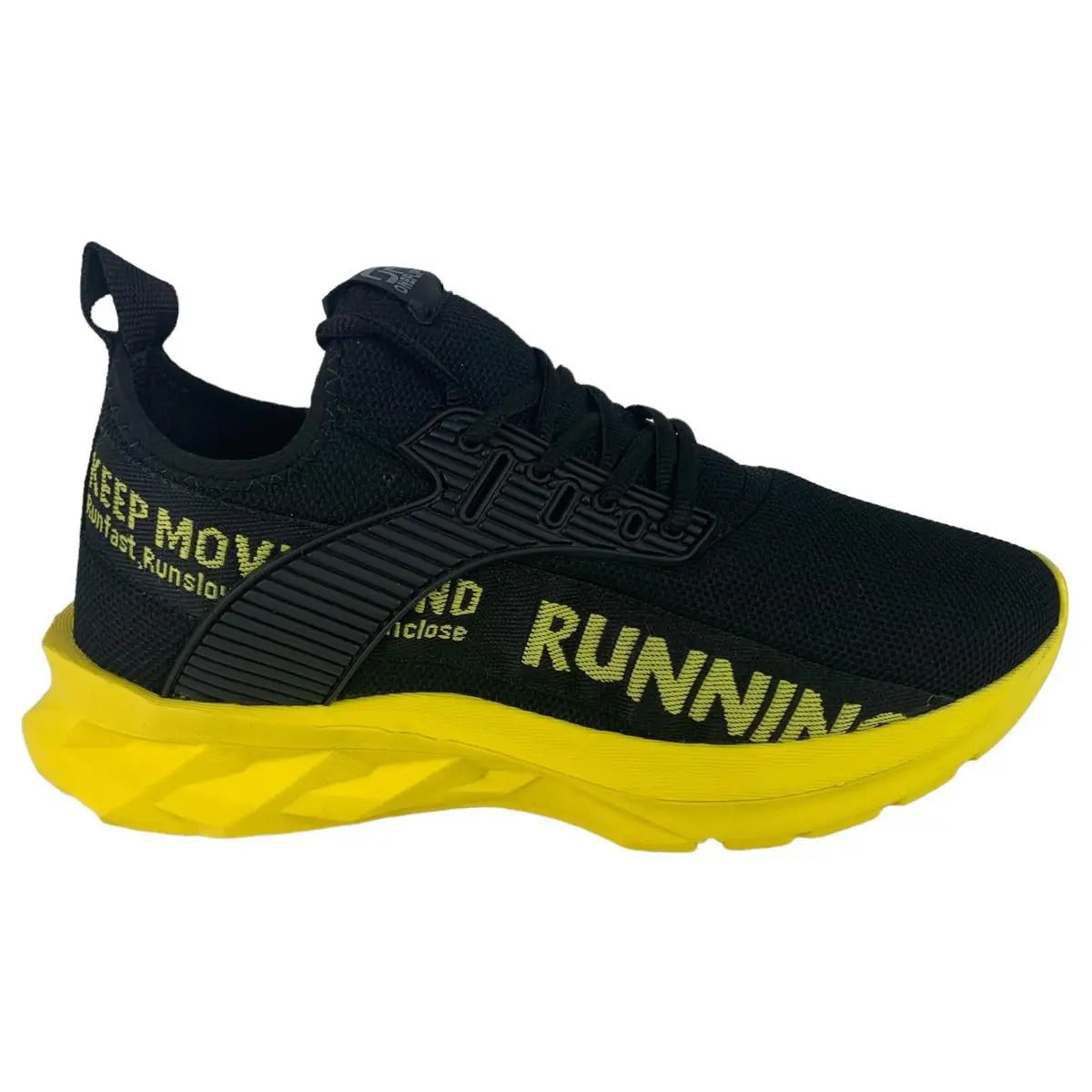 Tênis Masculino OneFlip JM008 Preto/Amarelo RUNNING