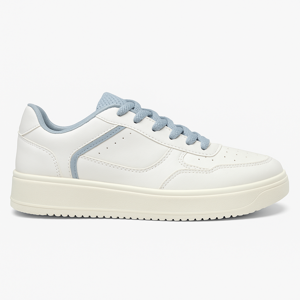 Tênis Feminino Plataforma TR369 Branco/Jeans Oneflip