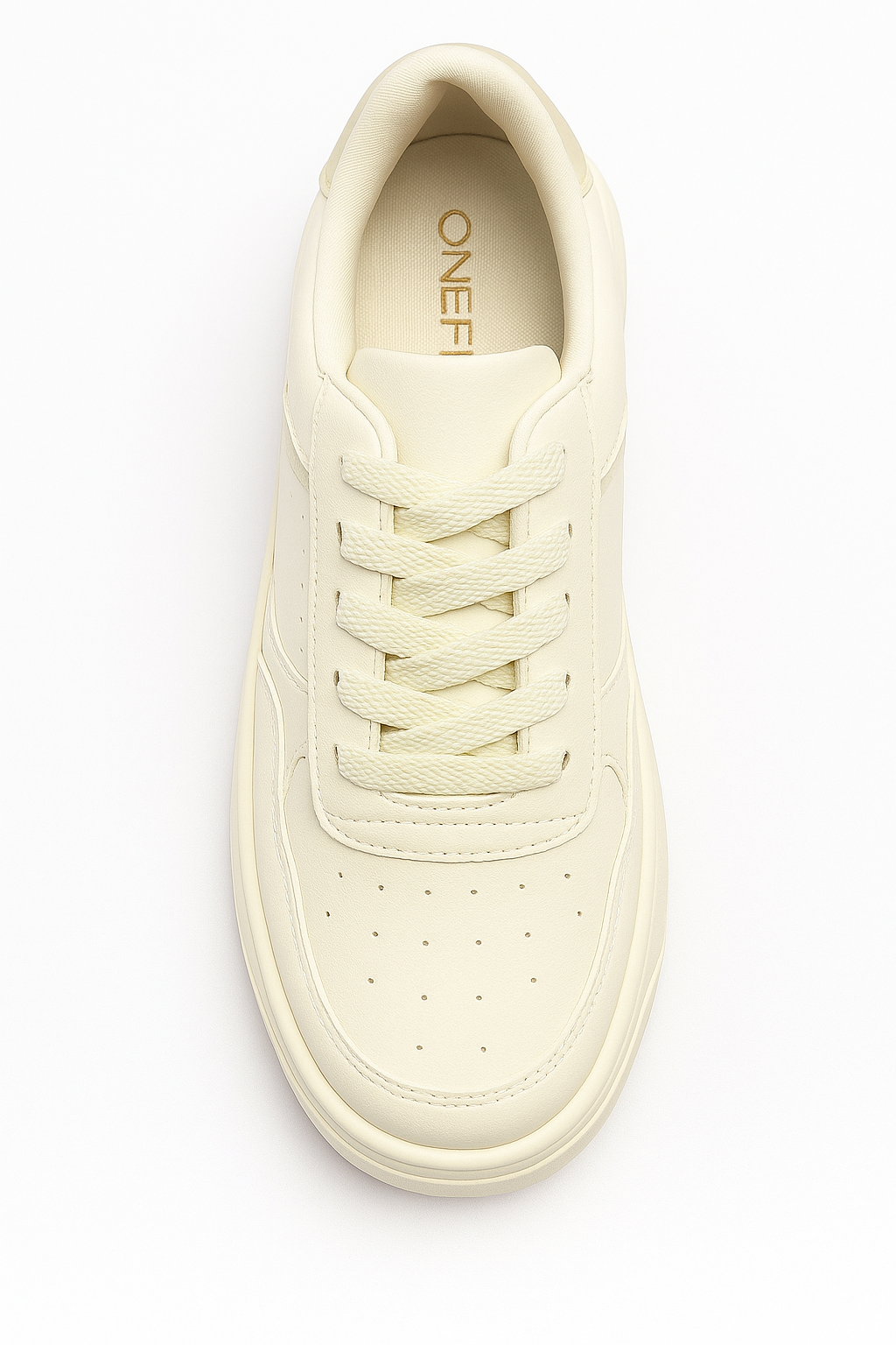 Tênis Feminino Plataforma TR369 Off White Ouro Light Oneflip