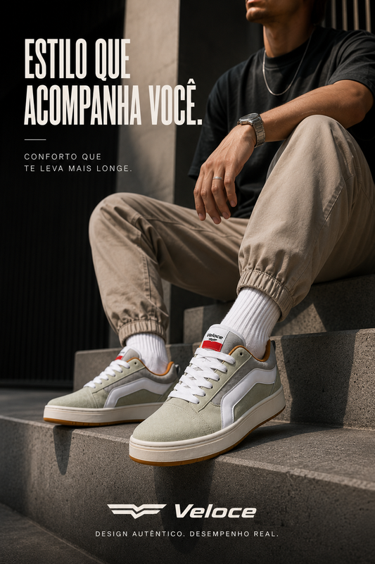 Tênis Casual Veloce Urban Street Off White