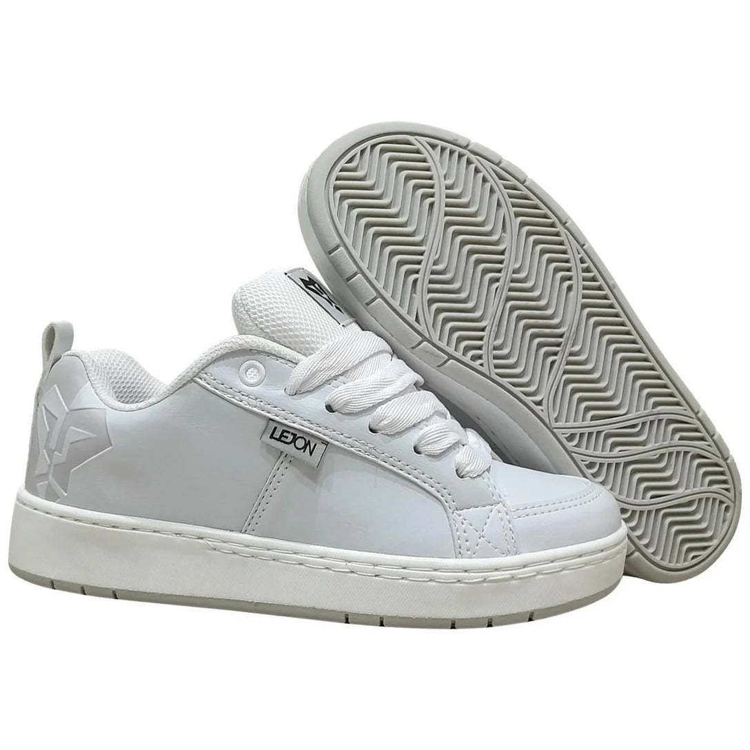 Tênis Lejon LJSC0006 Branco/Gelo – Casual Premium Minimalista