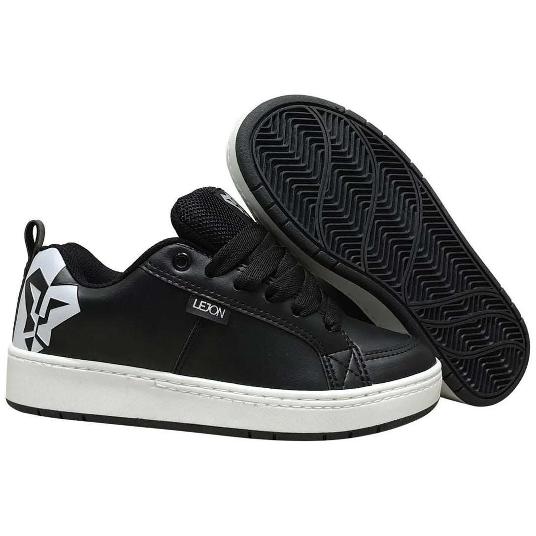 Tênis Lejon LJSC0006 PretoBranco – Casual Premium Estiloso