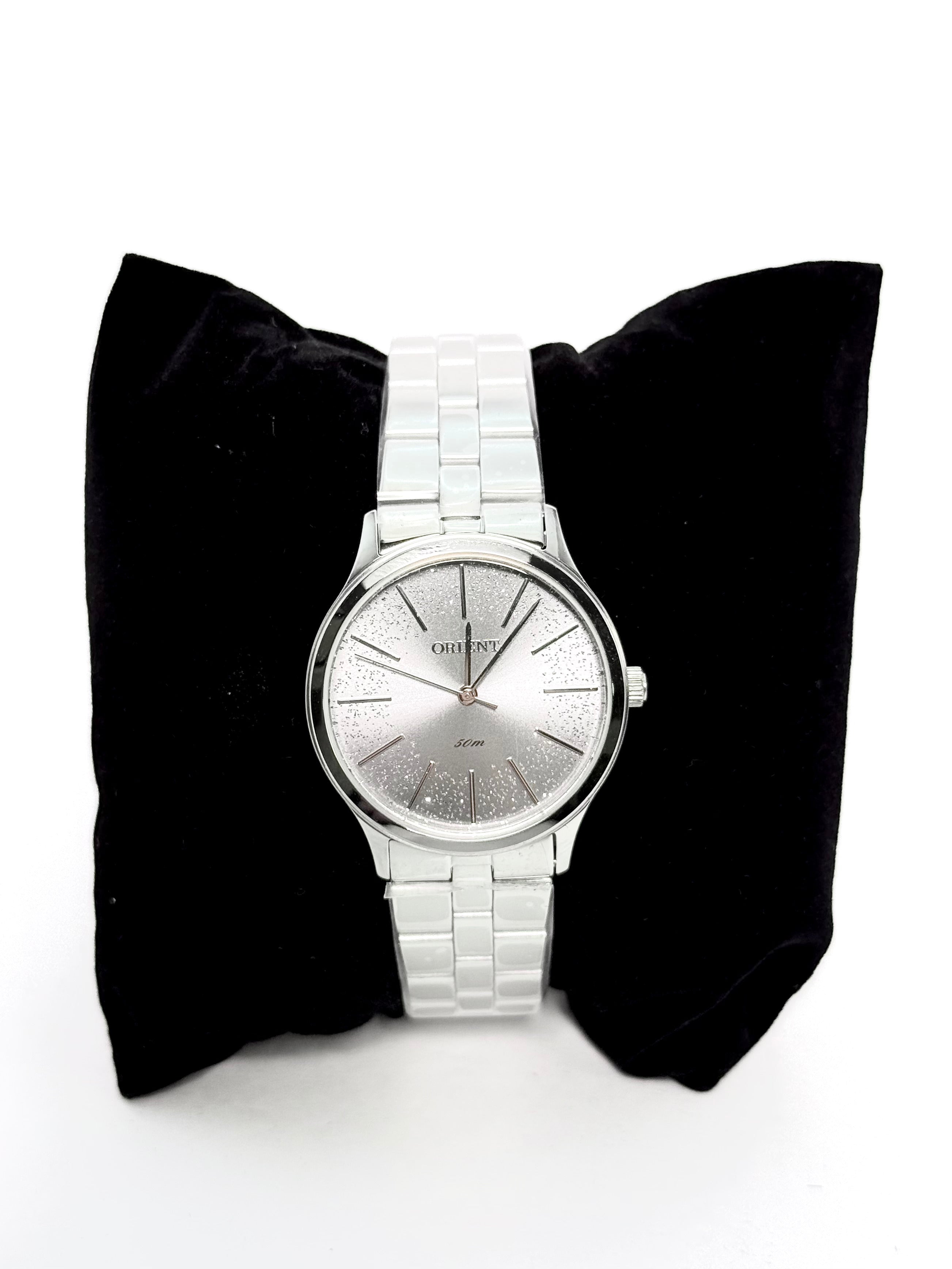 Relógio Orient Feminino Prata Aço Inox Mostrador Brilho 50m