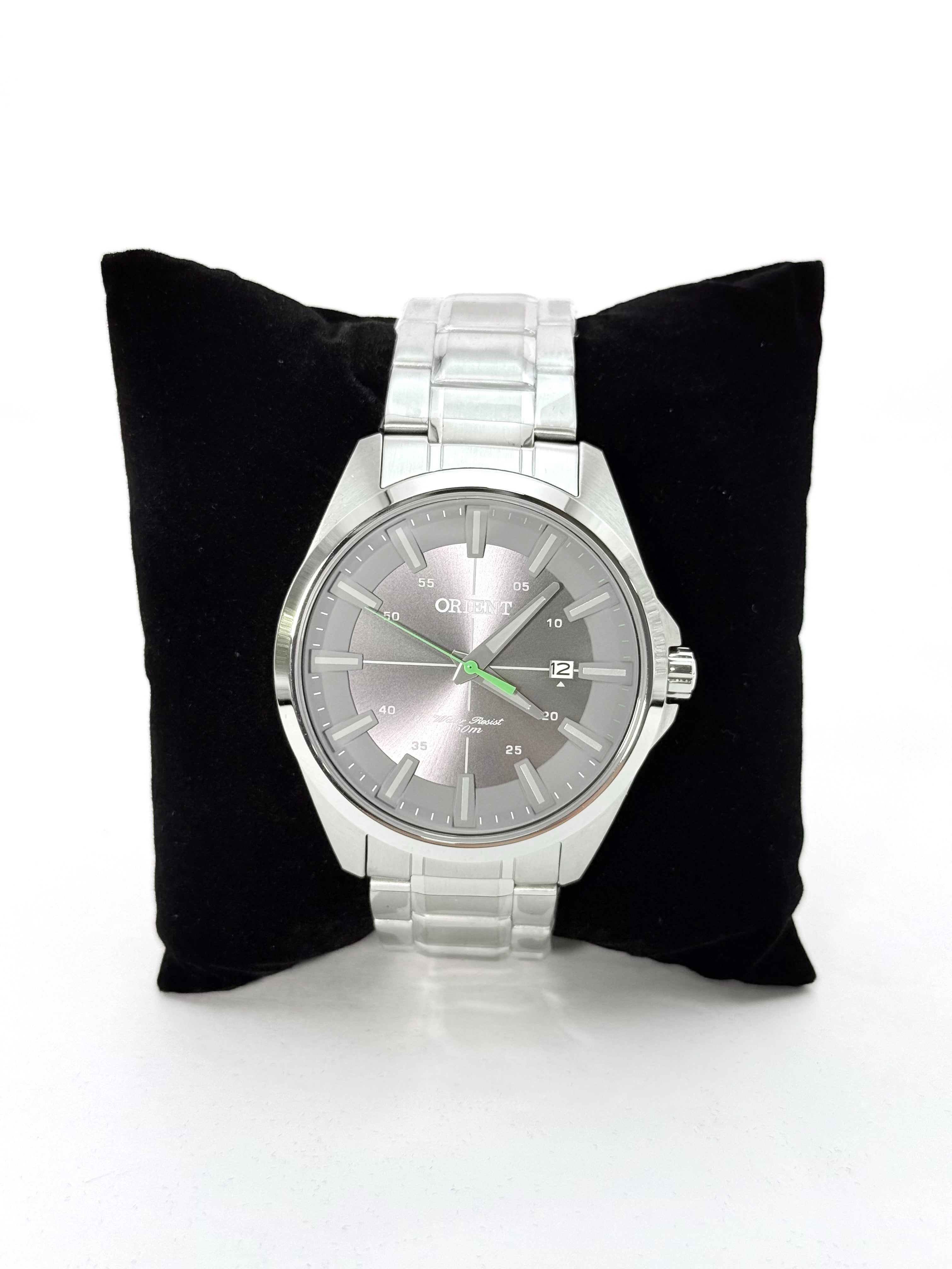 Relógio Orient G1SX Masculino Aço Inox Mostrador Cinza Quartz