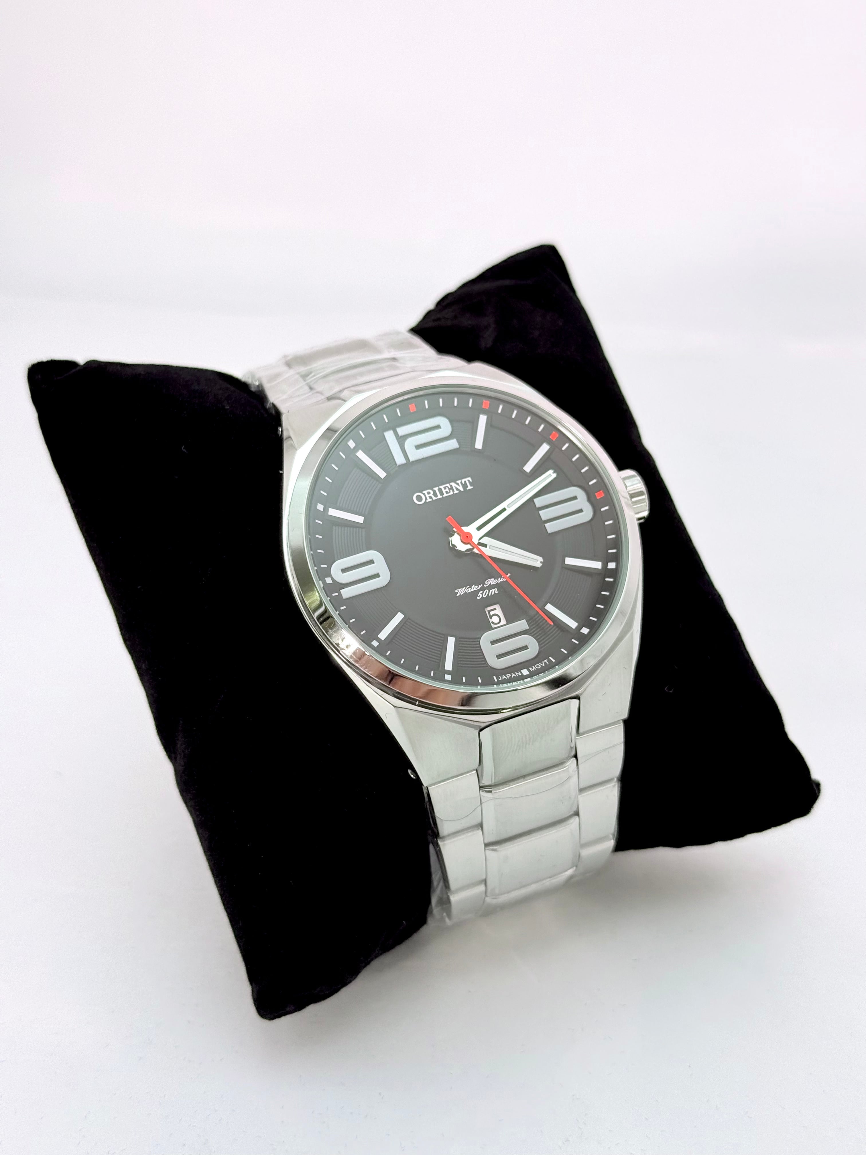 Relógio Orient Masculino Aço Inox Preto com Calendário