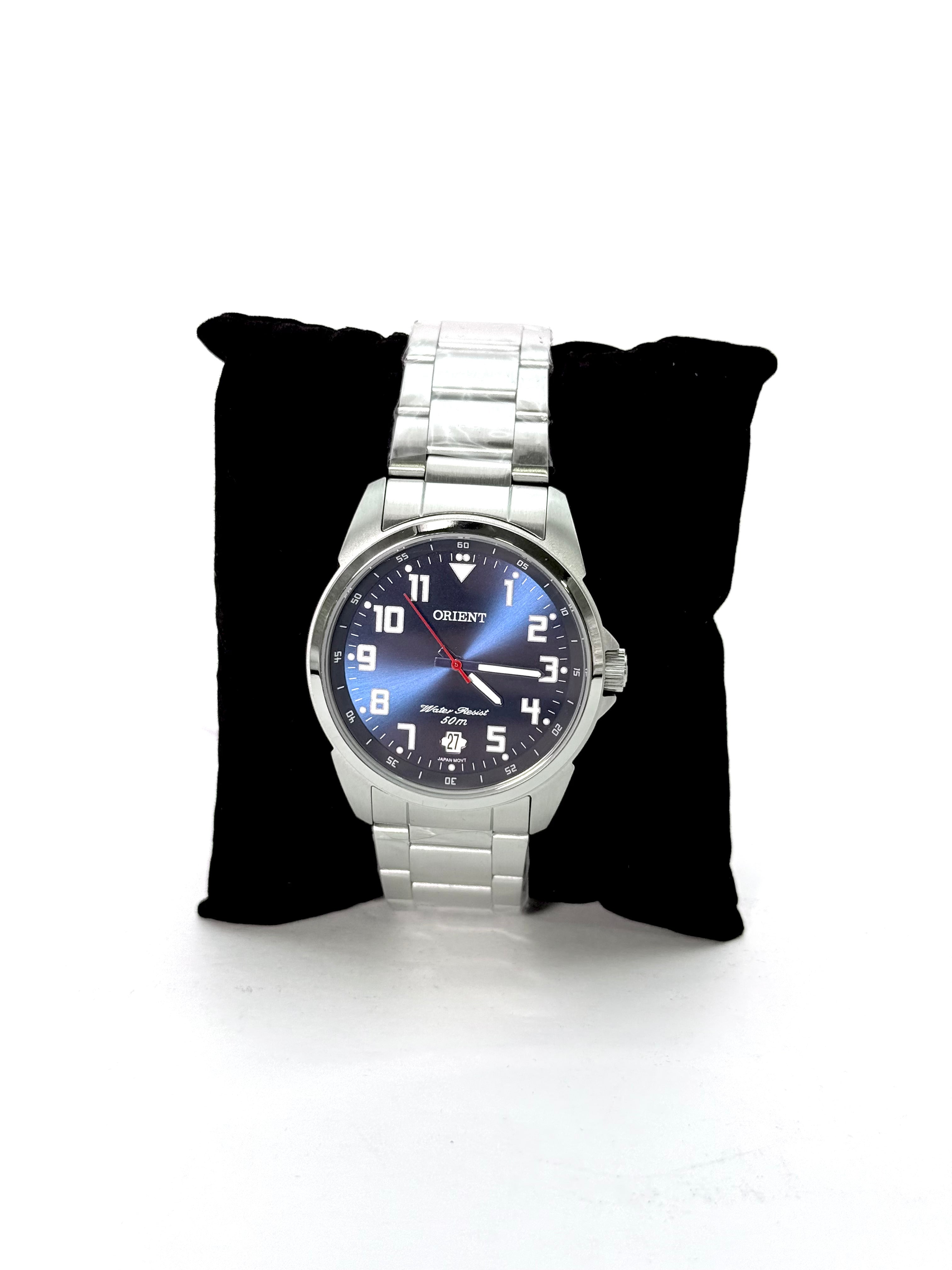 Relógio Orient Masculino D2SX Aço Inox Azul com Calendário