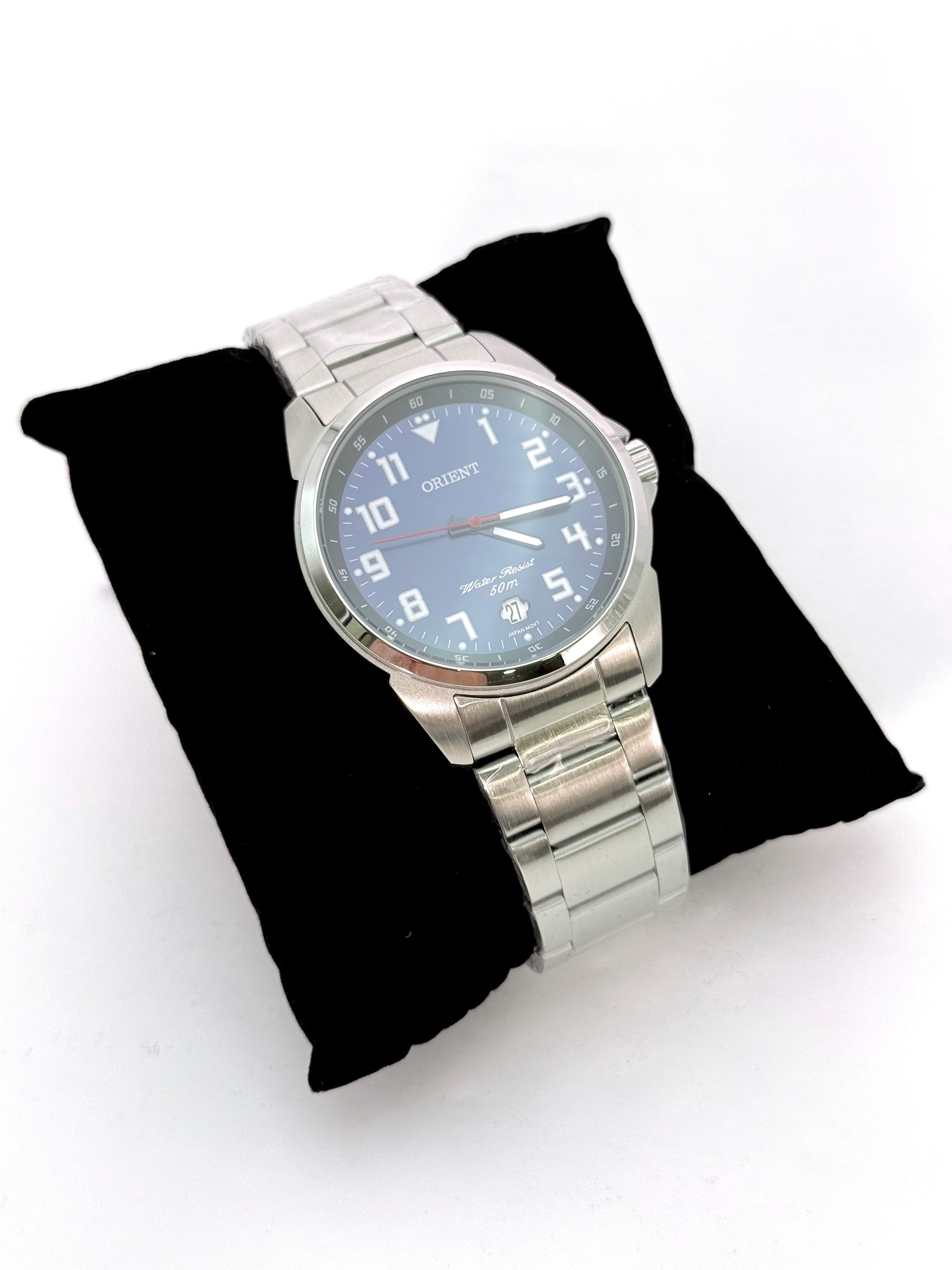 Relógio Orient Masculino D2SX Aço Inox Azul com Calendário