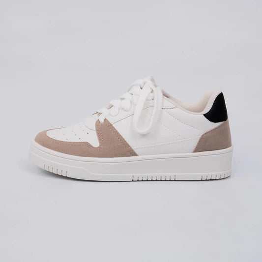 Tênis Feminino AU615 Branco/Aveia Casual Urban Style