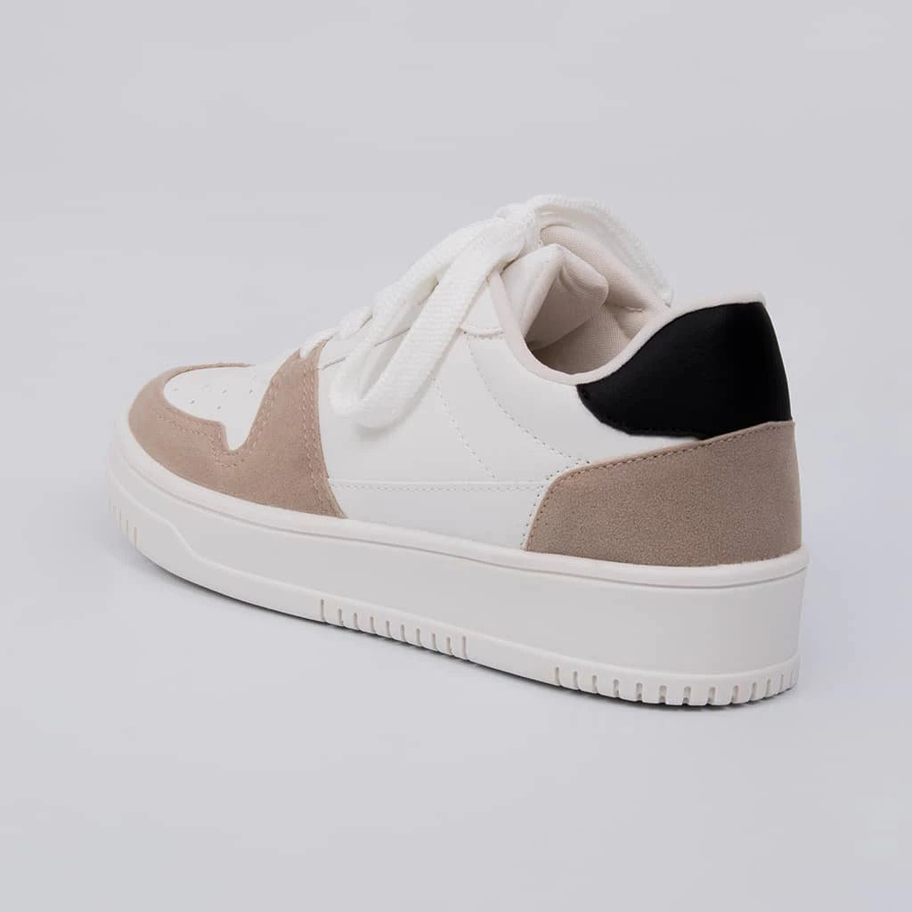 Tênis Feminino AU615 Branco/Aveia Casual Urban Style