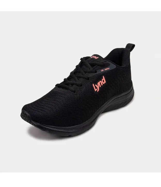 Tênis Lynd On-Mesh Preto/Coral – Conforto e Performance