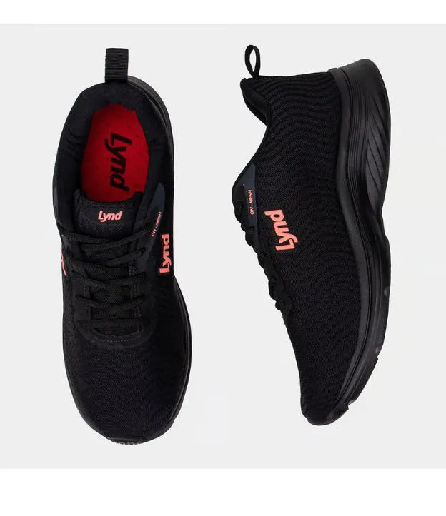 Tênis Lynd On-Mesh Preto/Coral – Conforto e Performance