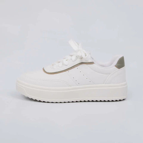 Tênis Feminino TR528 Branco/Oliva – Elegância, Conforto e Versatilidade no Dia a Dia