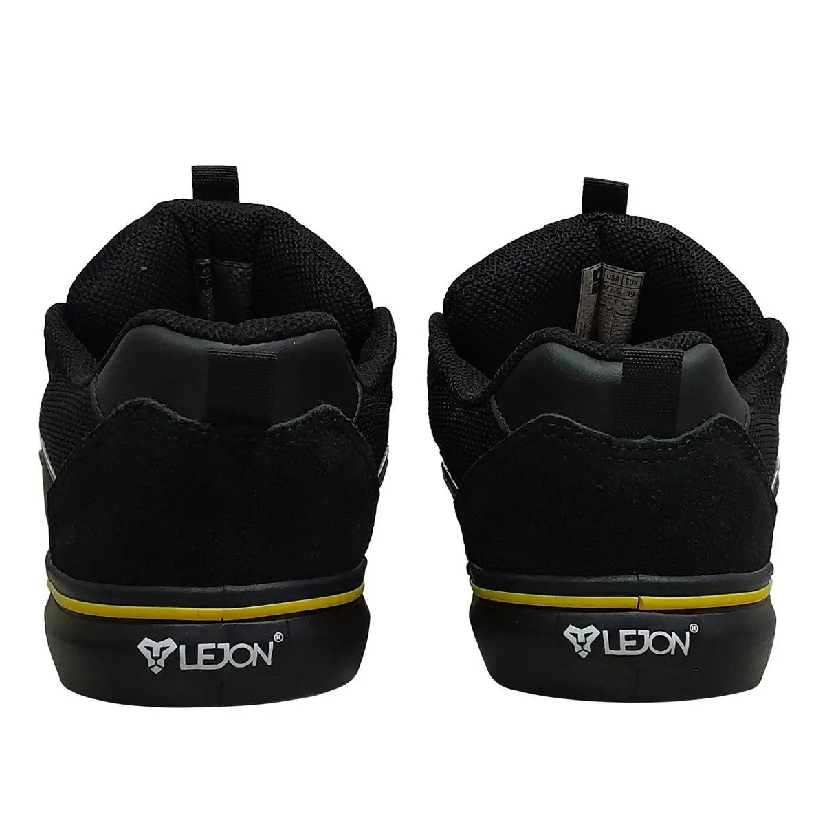 Tênis Lejon LJVU0247 Preto/Preto – Detalhes Amarelos, Estilo Urbano