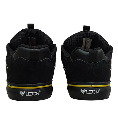 Tênis Lejon LJVU0247 Preto/Preto – Detalhes Amarelos, Estilo Urbano