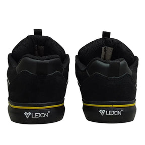 Tênis Lejon LJVU0247 Preto/Preto – Detalhes Amarelos, Estilo Urbano