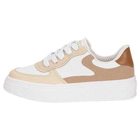 Tênis Casual Feminino Bege & Creme – Conforto e Estilo