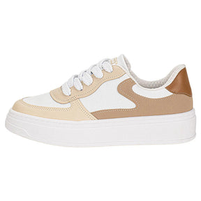 Tênis Casual Feminino Bege & Creme – Conforto e Estilo