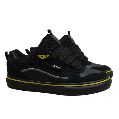 Tênis Lejon LJVU0247 Preto/Preto – Detalhes Amarelos, Estilo Urbano