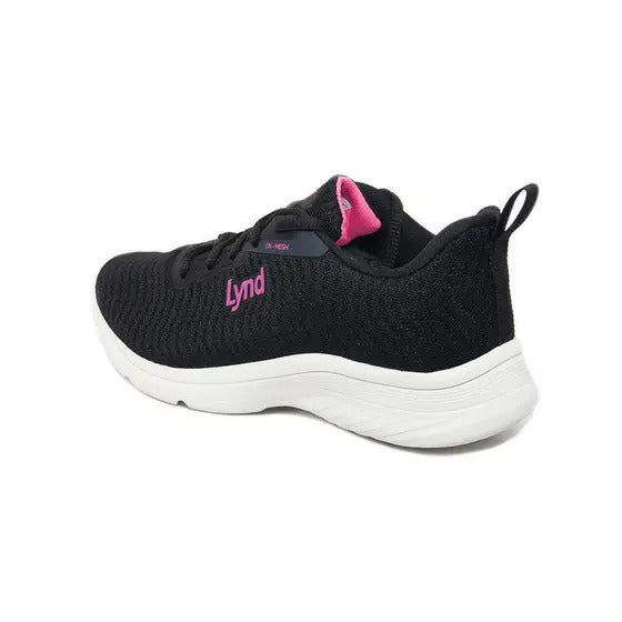 Tênis Lynd On-Mesh Feminino – Preto & Pink | Conforto e Estilo Casual