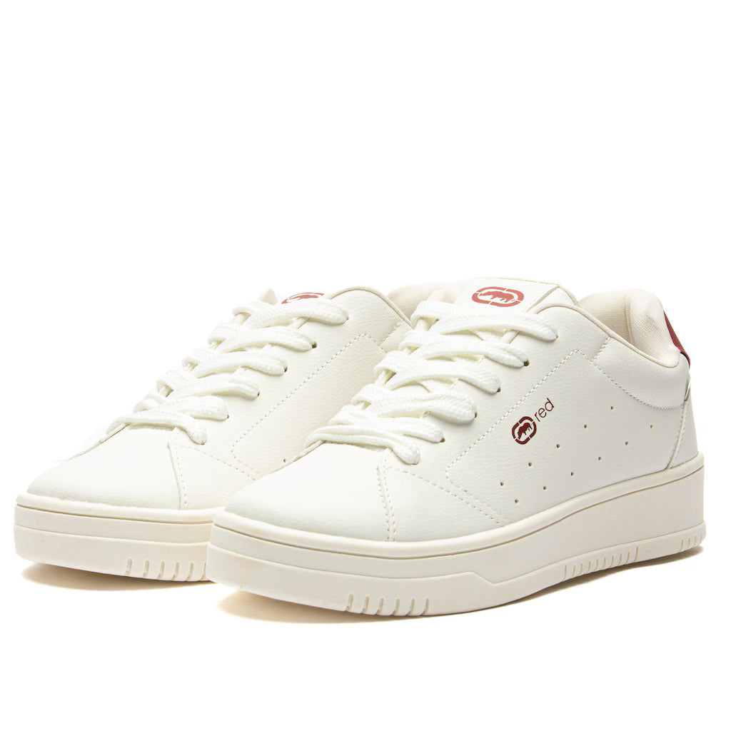 Tênis Ecko ECATL03 BrancoVermelho – Minimalismo com Toque de Estilo