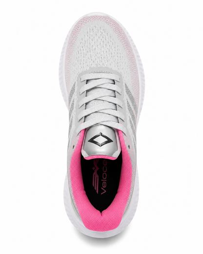 Tênis Feminino Esportivo Veloce Flow Rosa & Branco