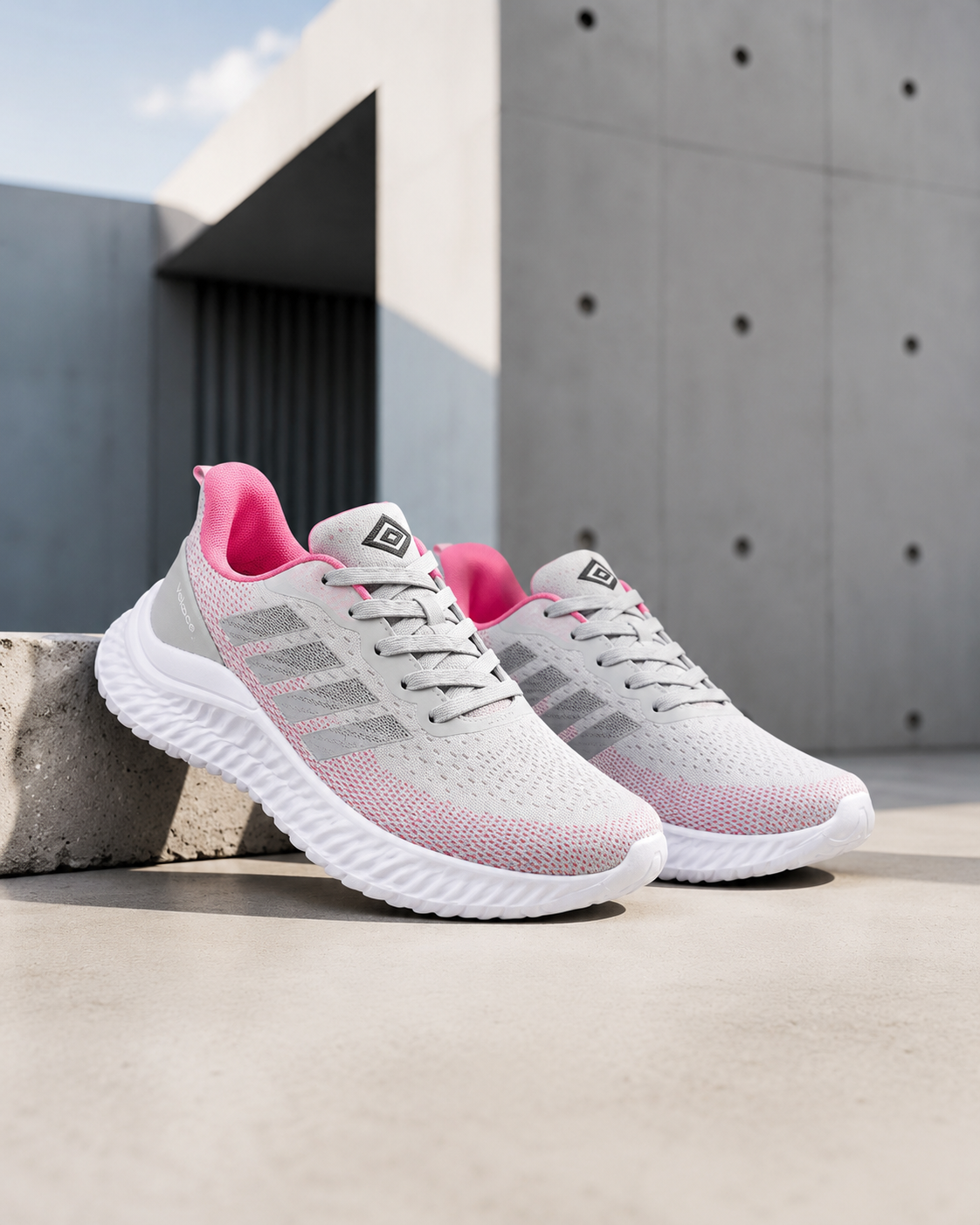 Tênis Feminino Esportivo Veloce Flow Rosa & Branco