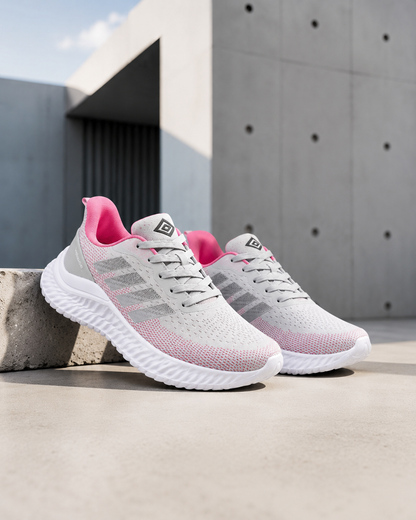 Tênis Feminino Esportivo Veloce Flow Rosa & Branco
