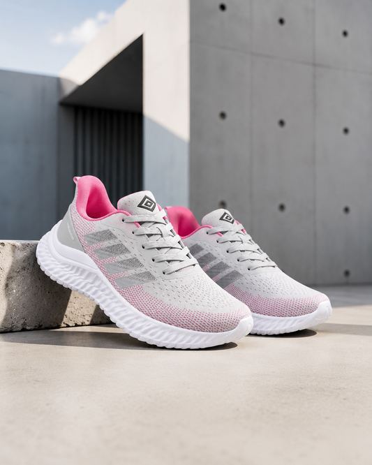 Tênis Feminino Esportivo Veloce Flow Rosa & Branco
