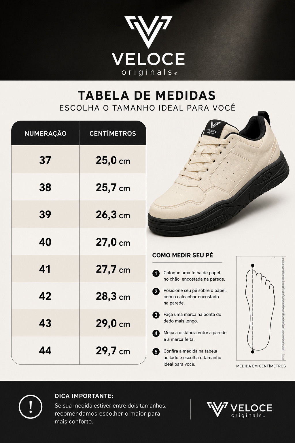 Tênis Casual Masculino Veloce Originals Urban Cream