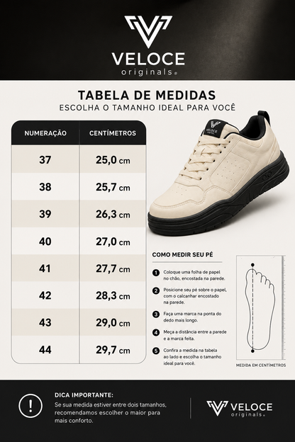 Tênis Casual Masculino Veloce Originals Urban Cream