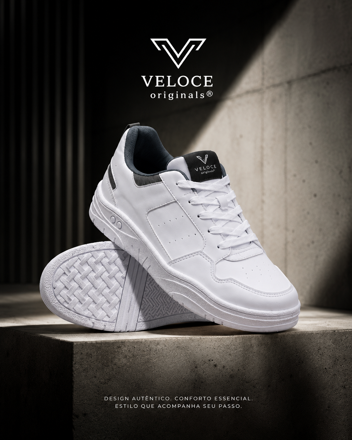 Tênis Casual Masculino Veloce Originals Branco Street