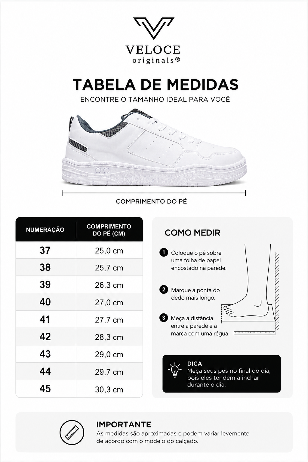 Tênis Casual Masculino Veloce Originals Branco Street
