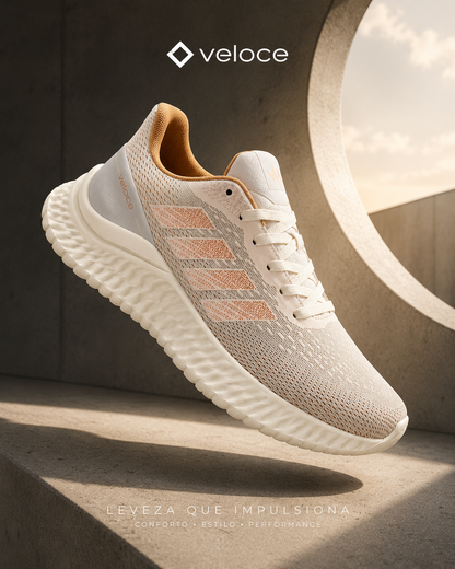Tênis Esportivo Feminino Veloce Air Motion Nude Rosé