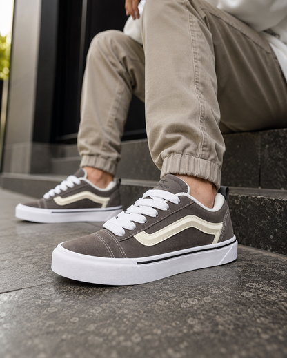 Tênis Casual Skate Ortotênis Urban Taupe White