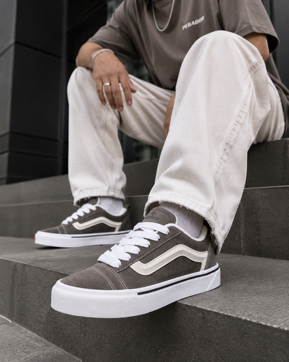 Tênis Casual Skate Ortotênis Urban Taupe White
