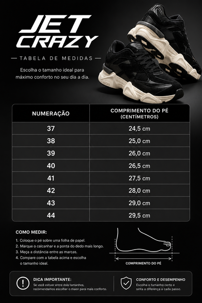 Tênis Jet Crazy Abzorb 8722-B Preto Off White