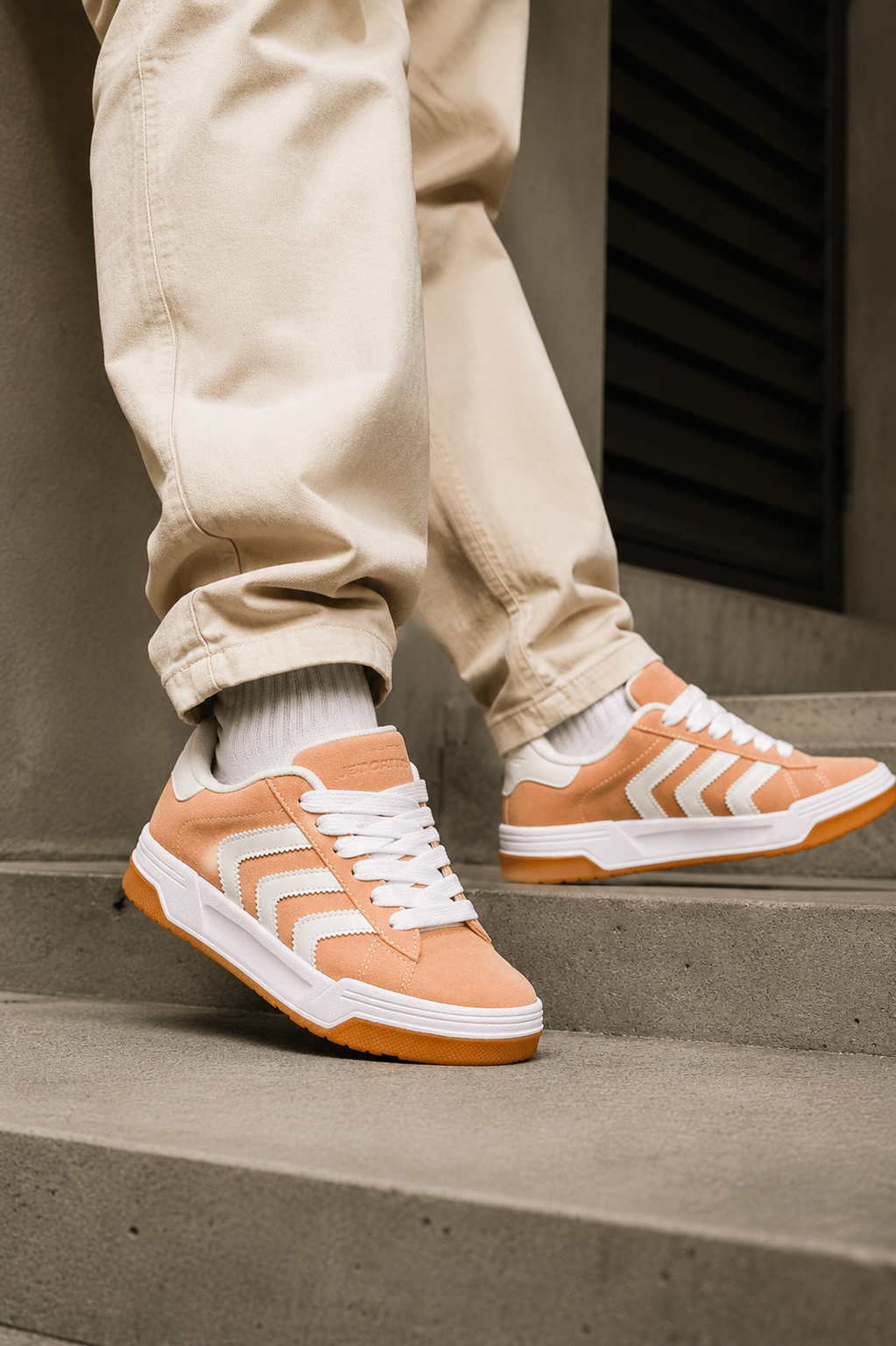 Tênis Feminino Ortotenis Originals Casual Street Peach White