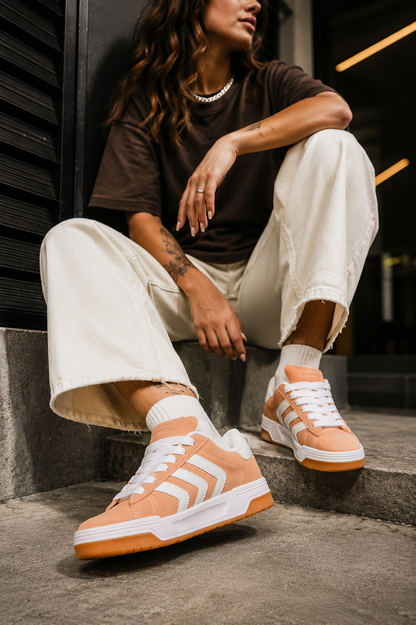 Tênis Feminino Ortotenis Originals Casual Street Peach White