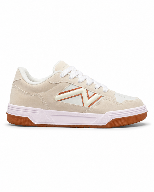 Tênis Casual Jet Crazy Urban Street Off White / Caramelo