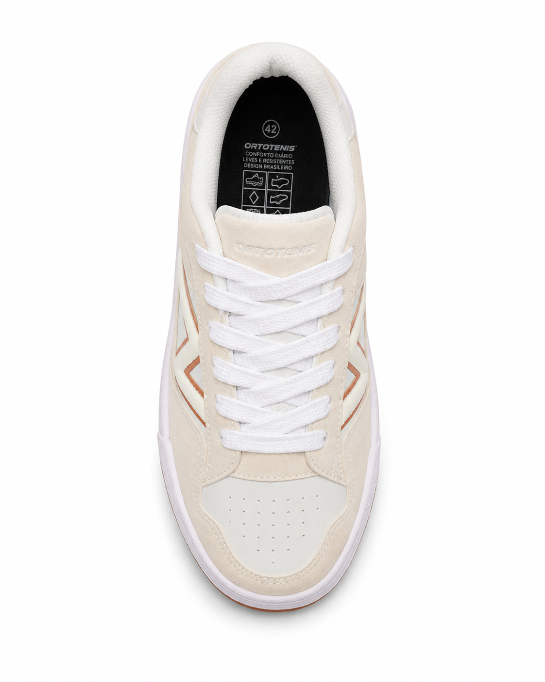 Tênis Casual Jet Crazy Urban Street Off White / Caramelo