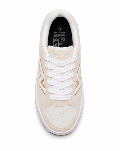 Tênis Casual Jet Crazy Urban Street Off White / Caramelo