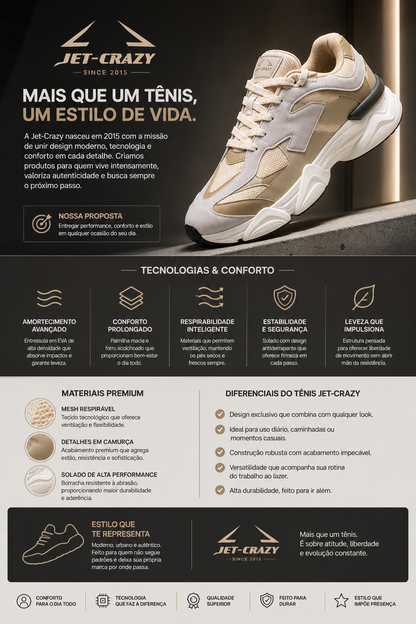Tênis Jet-Crazy Chunky Beige Feminino