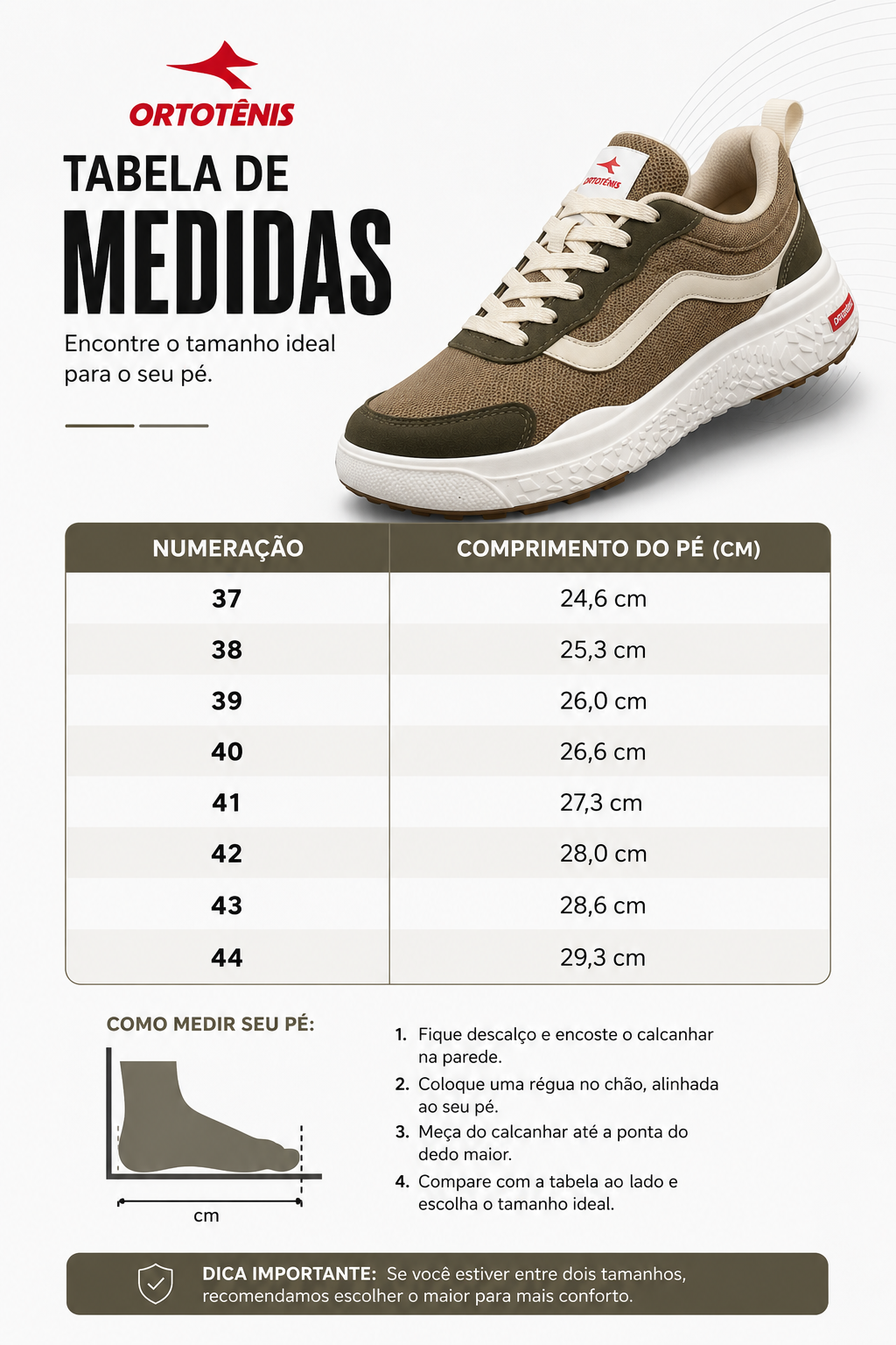 Tênis Ortotênis Casual Urban Trail Bege/Oliva – Masculino