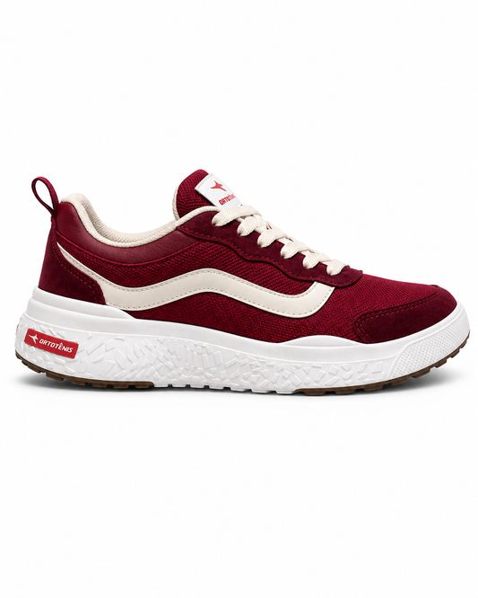 Tênis Ortotênis Casual Urban Vermelho Bordô – Unissex