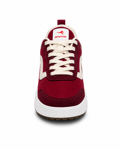 Tênis Ortotênis Casual Urban Vermelho Bordô – Unissex