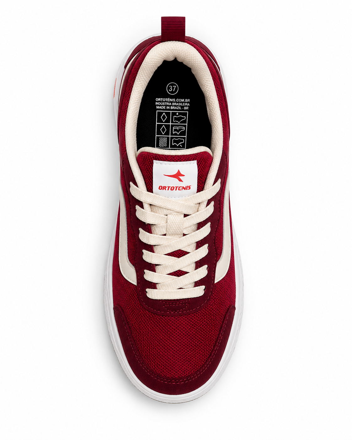Tênis Ortotênis Casual Urban Vermelho Bordô – Unissex