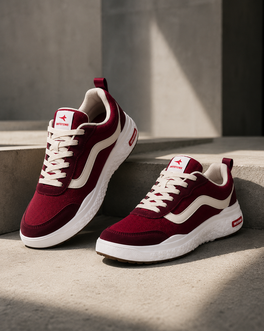 Tênis Ortotênis Casual Urban Vermelho Bordô – Unissex