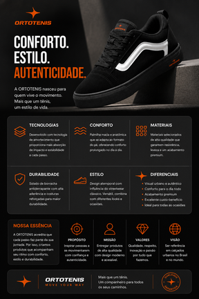 Tênis Ortotenis Urban Wave Black